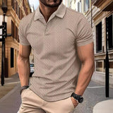 Camisa Polo - Mistura de Poliéster com Textura Jacquard e Corte Relaxado