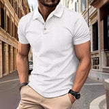 Camisa Polo - Mistura de Poliéster com Textura Jacquard e Corte Relaxado