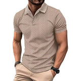 Camisa Polo - Mistura de Poliéster com Textura Jacquard e Corte Relaxado