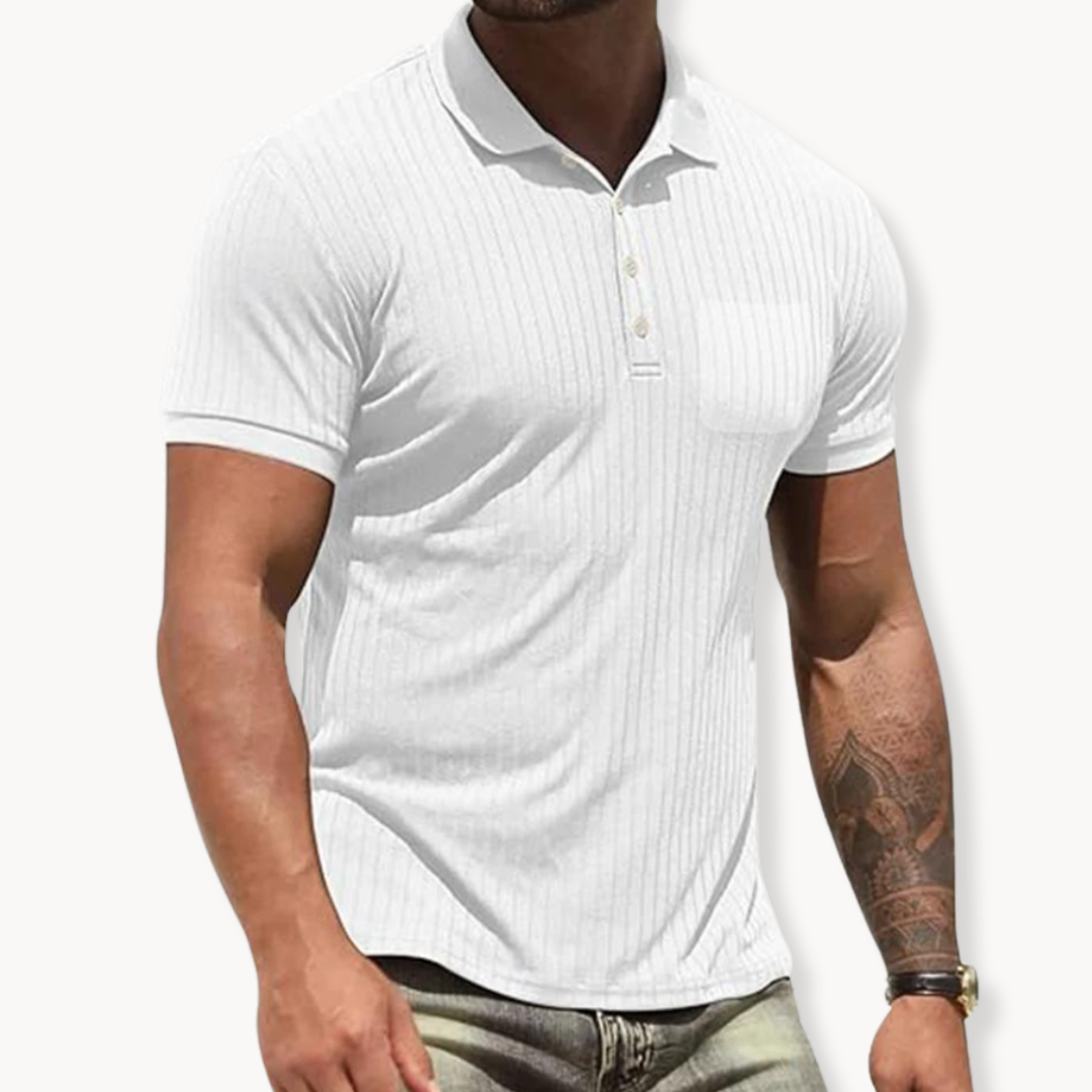 Camisa Polo - Colarinho Frontal em Mistura Suave e Forma Ajustada
