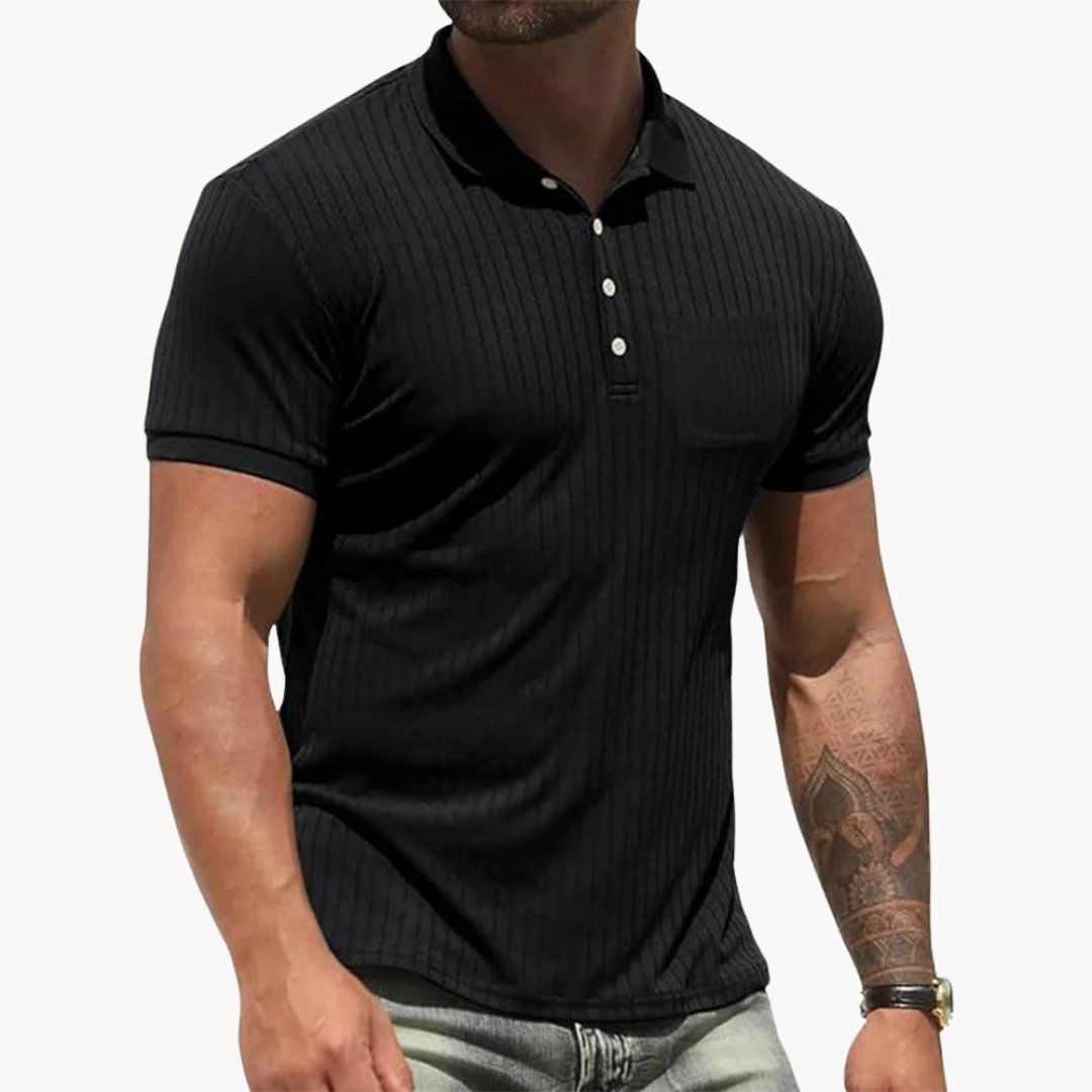 Camisa Polo - Colarinho Frontal em Mistura Suave e Forma Ajustada