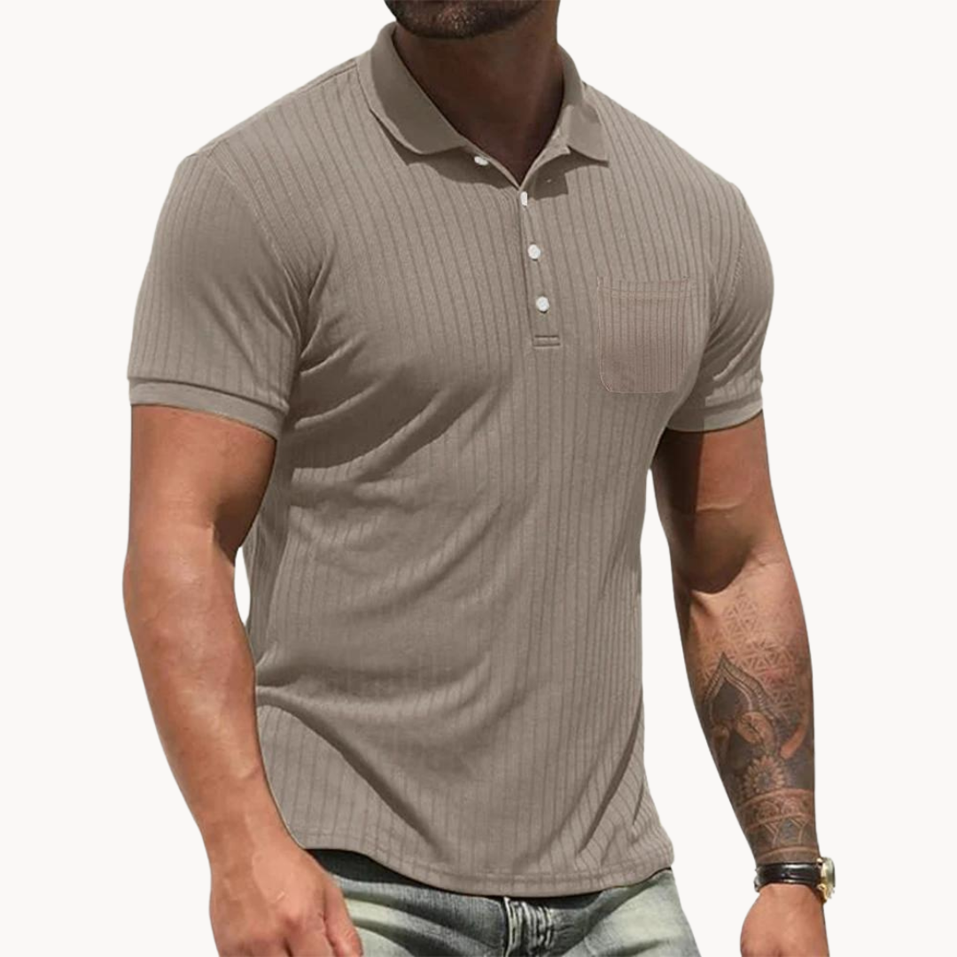 Camisa Polo - Colarinho Frontal em Mistura Suave e Forma Ajustada