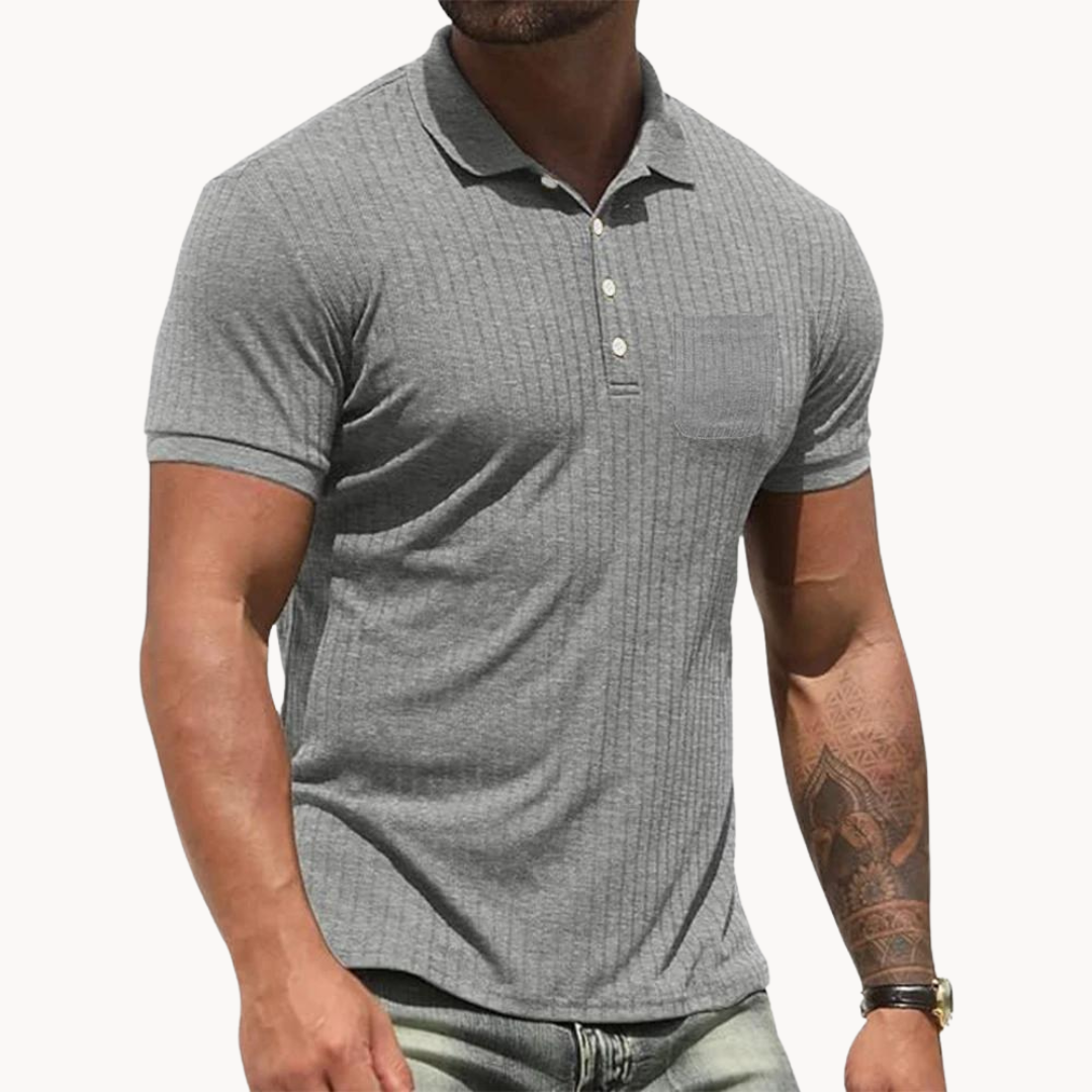 Camisa Polo - Colarinho Frontal em Mistura Suave e Forma Ajustada