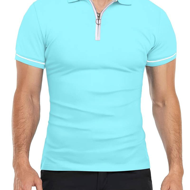 Camisa Polo – Mistura Suave, Corte Slim e Gola com Zíper Respirável