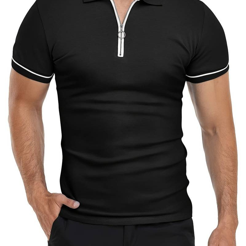 Camisa Polo – Mistura Suave, Corte Slim e Gola com Zíper Respirável