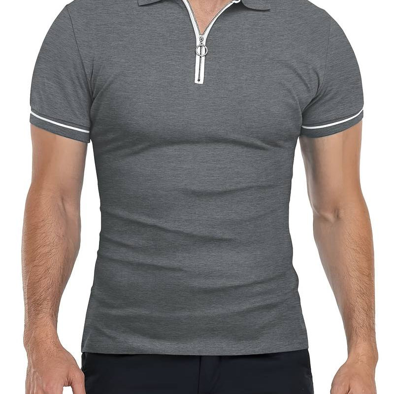 Camisa Polo – Mistura Suave, Corte Slim e Gola com Zíper Respirável