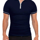 Camisa Polo – Mistura Suave, Corte Slim e Gola com Zíper Respirável