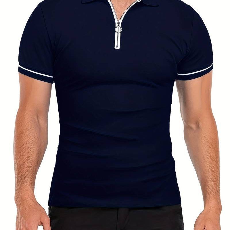 Camisa Polo – Mistura Suave, Corte Slim e Gola com Zíper Respirável