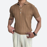 Camisa Polo – Mistura Elástica com Decote em V e Forma Flexível