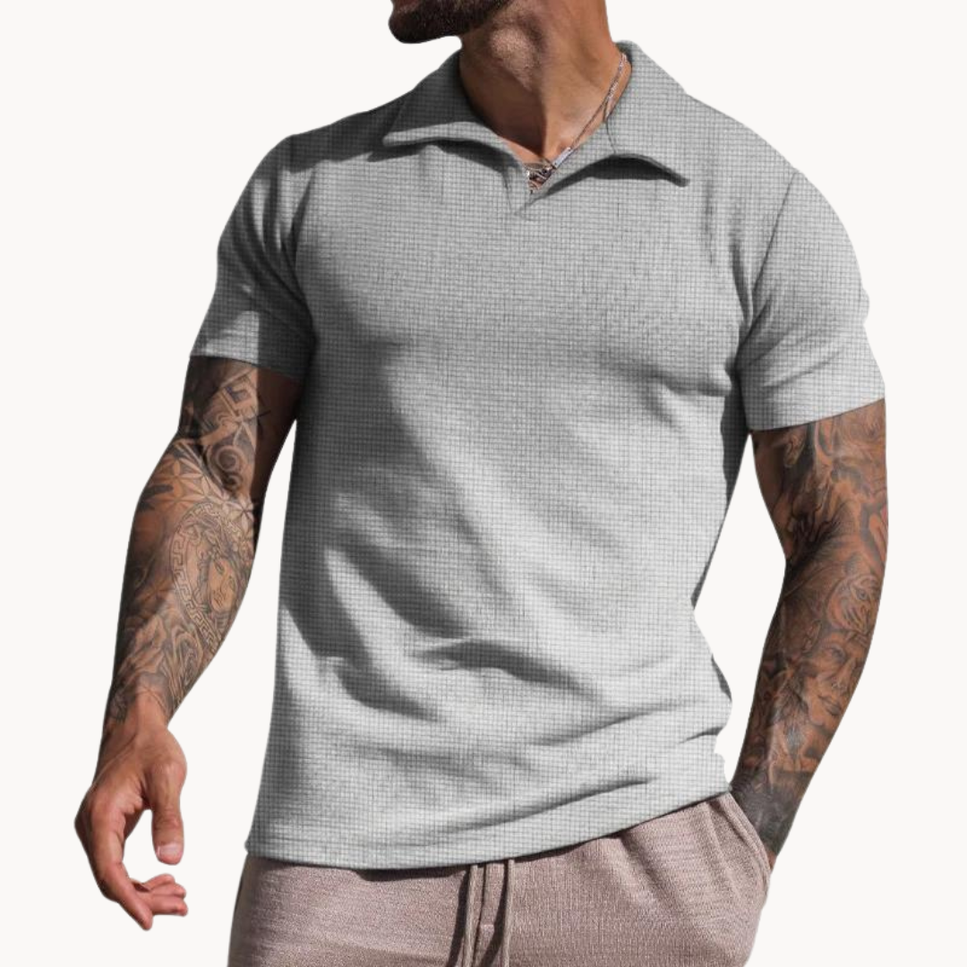 Polo – Mistura de Fibras Tingidas com Gola Johnny e Boa Manutenção da Forma