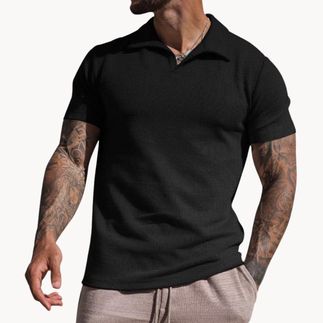 Polo – Mistura de Fibras Tingidas com Gola Johnny e Boa Manutenção da Forma