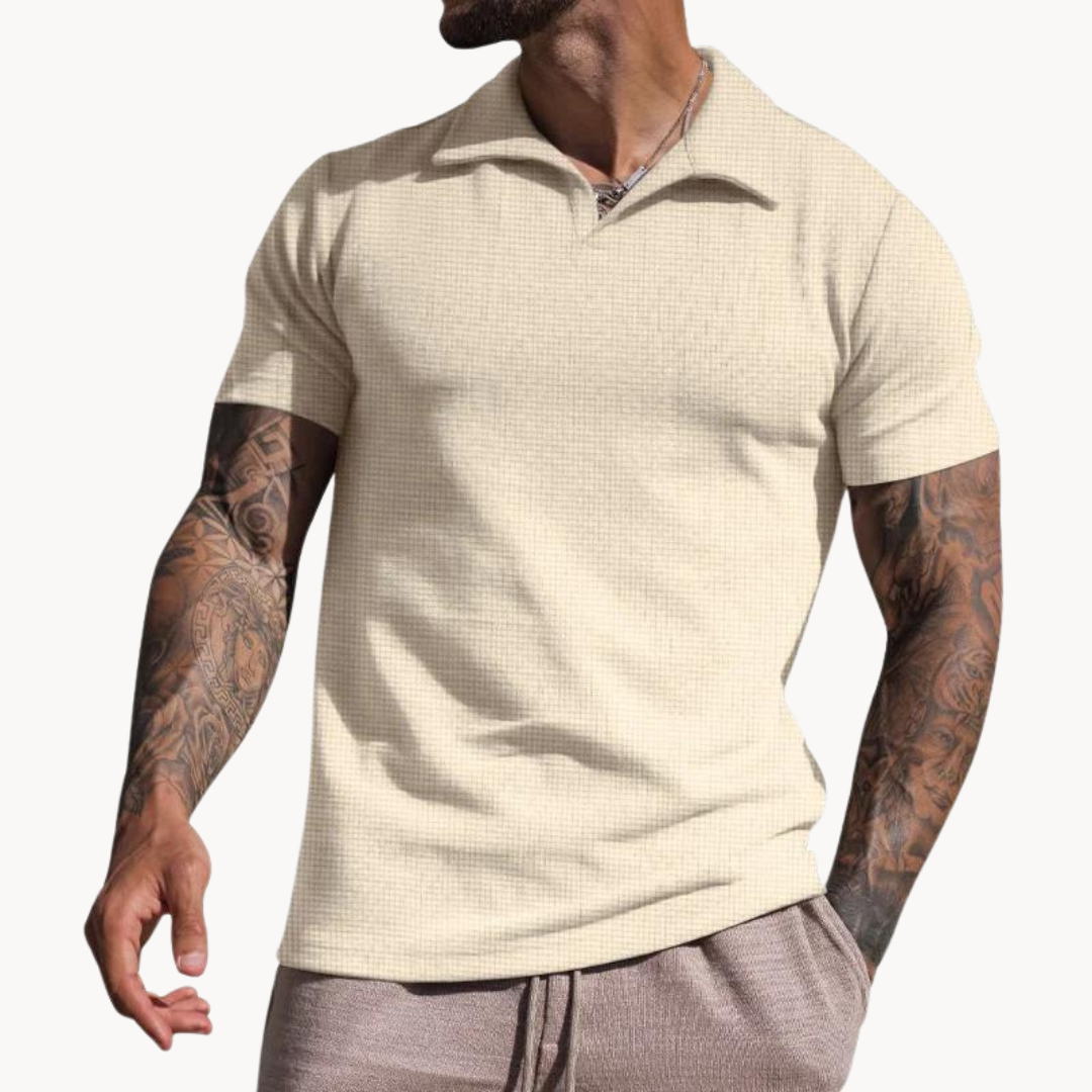 Polo – Mistura de Fibras Tingidas com Gola Johnny e Boa Manutenção da Forma