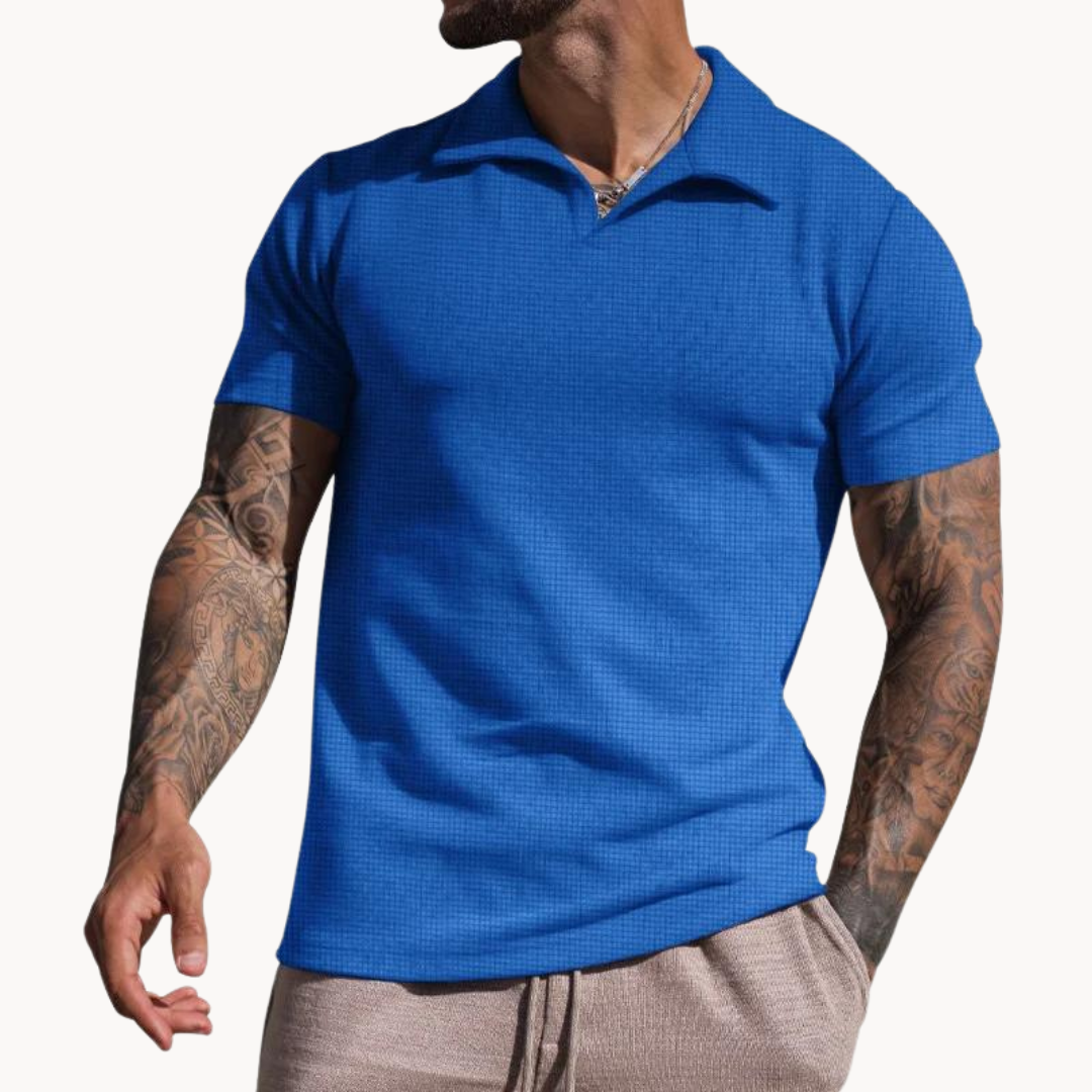 Polo – Mistura de Fibras Tingidas com Gola Johnny e Boa Manutenção da Forma