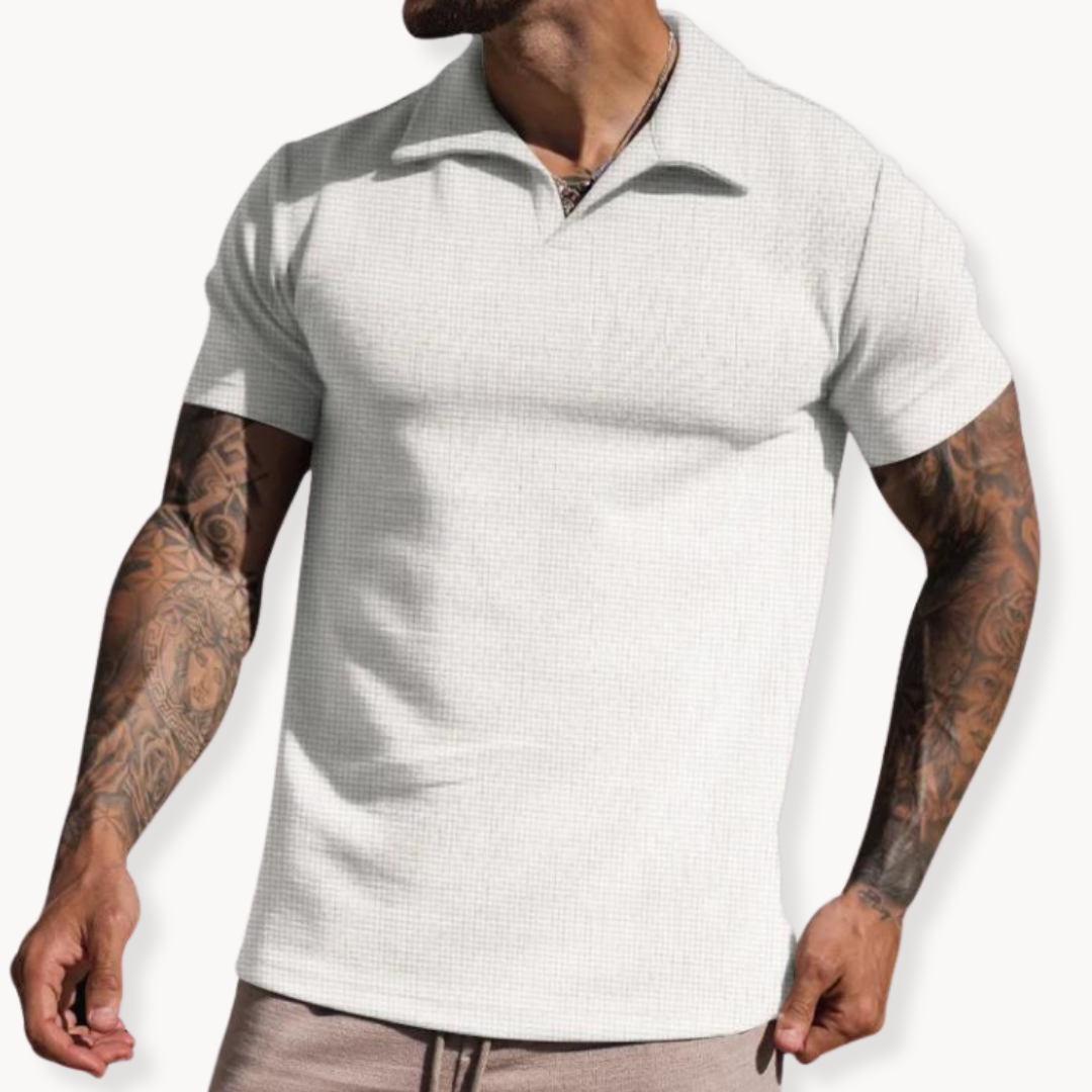Polo – Mistura de Fibras Tingidas com Gola Johnny e Boa Manutenção da Forma