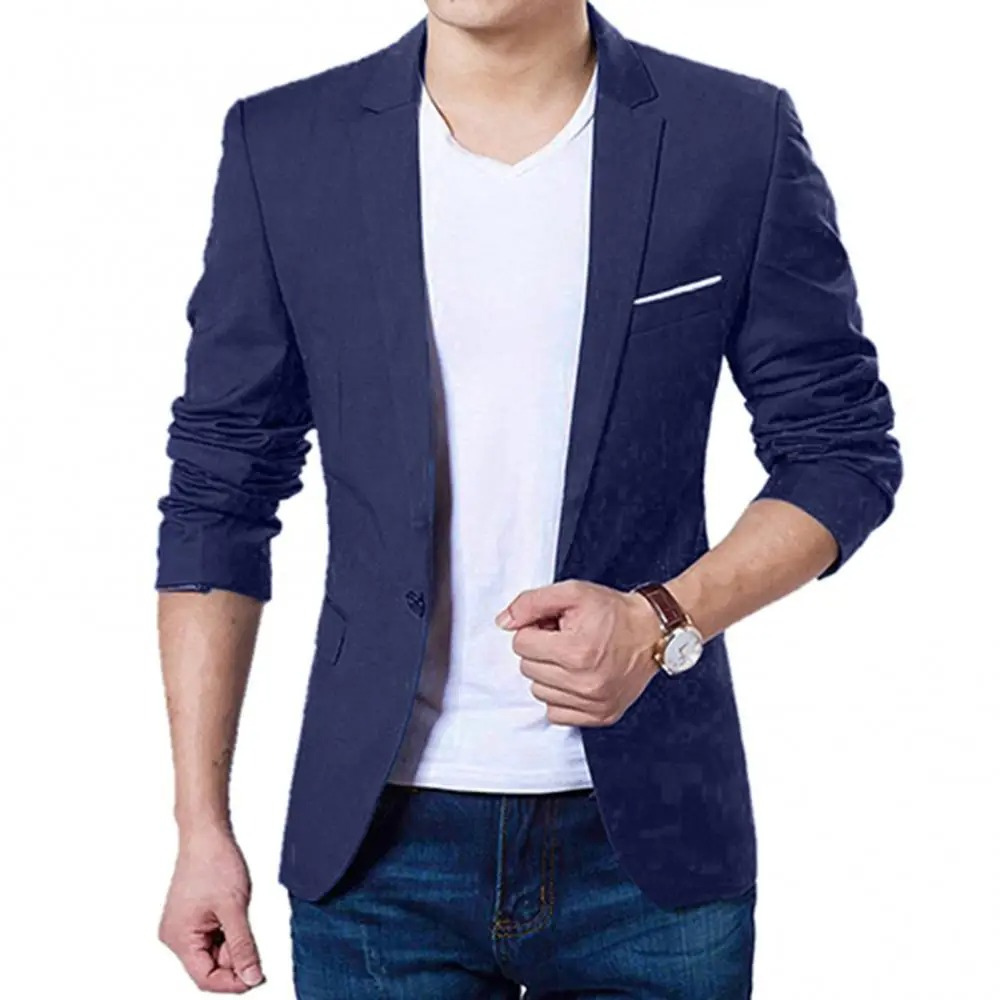Blazer em Mistura de Poliéster - Ajuste Slim e Movimento Fácil