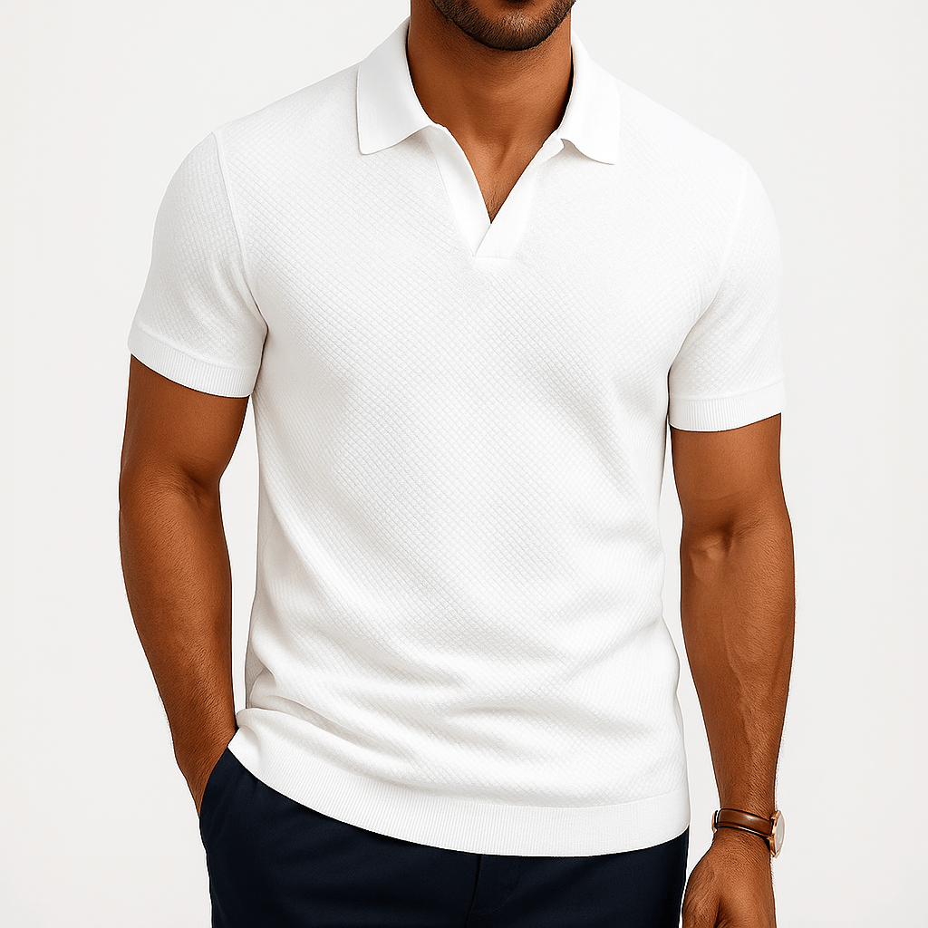 Camisa Polo em Mistura de Poliéster - Malha Texturada e Fácil Fluxo de Ar