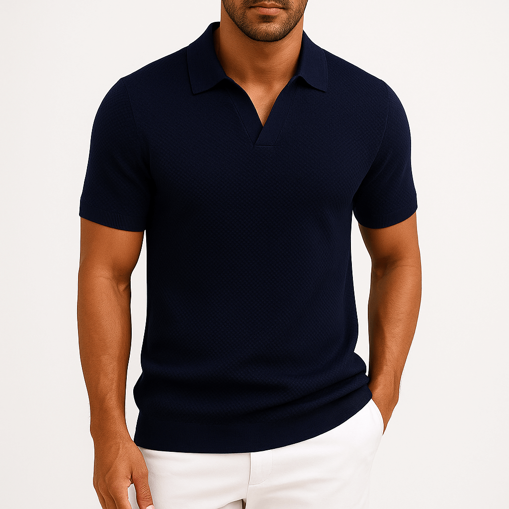 Camisa Polo em Mistura de Poliéster - Malha Texturada e Fácil Fluxo de Ar