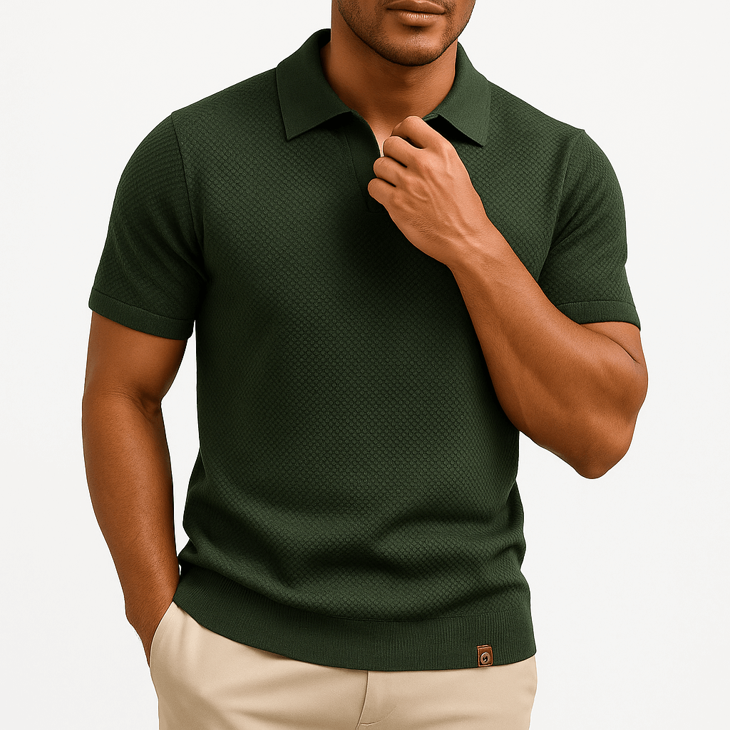 Camisa Polo em Mistura de Poliéster - Malha Texturada e Fácil Fluxo de Ar