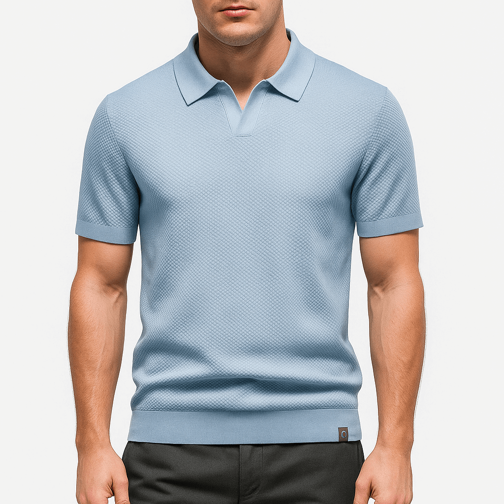 Camisa Polo em Mistura de Poliéster - Malha Texturada e Fácil Fluxo de Ar