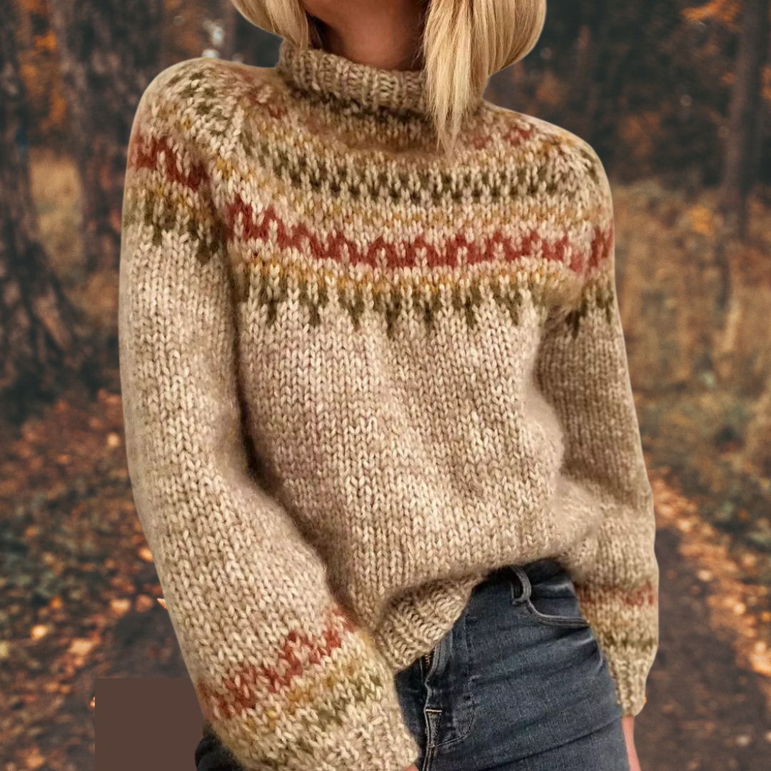 Andreia | Pullover de Malha Nórdica para Mulheres