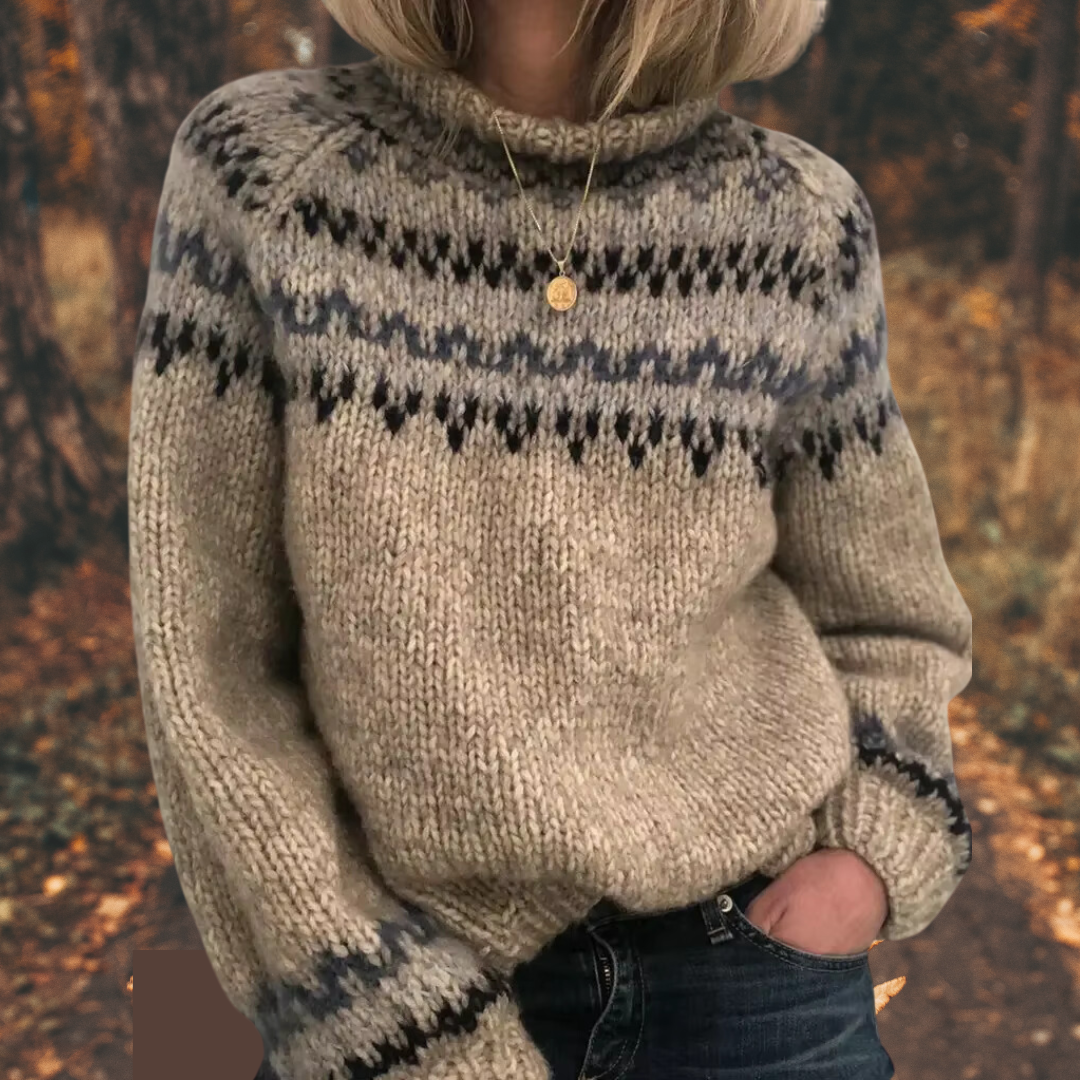 Andreia | Pullover de Malha Nórdica para Mulheres