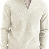 Pullover com Zíper de 1/4 – Gola Estruturada e Movimento Fácil