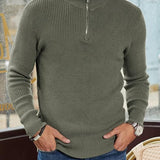 Pullover com Zíper de 1/4 – Gola Estruturada e Movimento Fácil