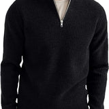 Pullover com Zíper de 1/4 – Gola Estruturada e Movimento Fácil