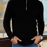 Pullover com Zíper de 1/4 – Gola Estruturada e Movimento Fácil
