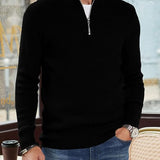 Pullover com Zíper de 1/4 – Gola Estruturada e Movimento Fácil