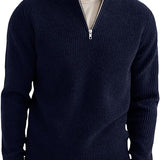 Pullover com Zíper de 1/4 – Gola Estruturada e Movimento Fácil