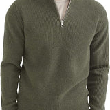 Pullover com Zíper de 1/4 – Gola Estruturada e Movimento Fácil