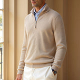 Sweater de Gola Alta com Zíper - Mistura de Malha