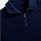 Sweater de Gola Alta com Zíper - Mistura de Malha