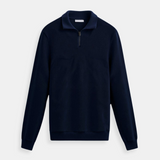 Sweater de Gola Alta com Zíper - Mistura de Malha