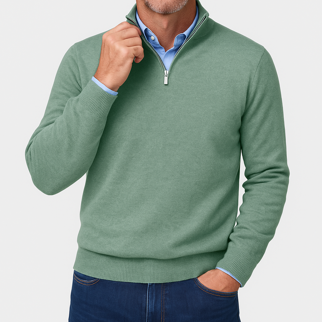 Sweater de Gola Alta - Malha Leve e Corte Slim