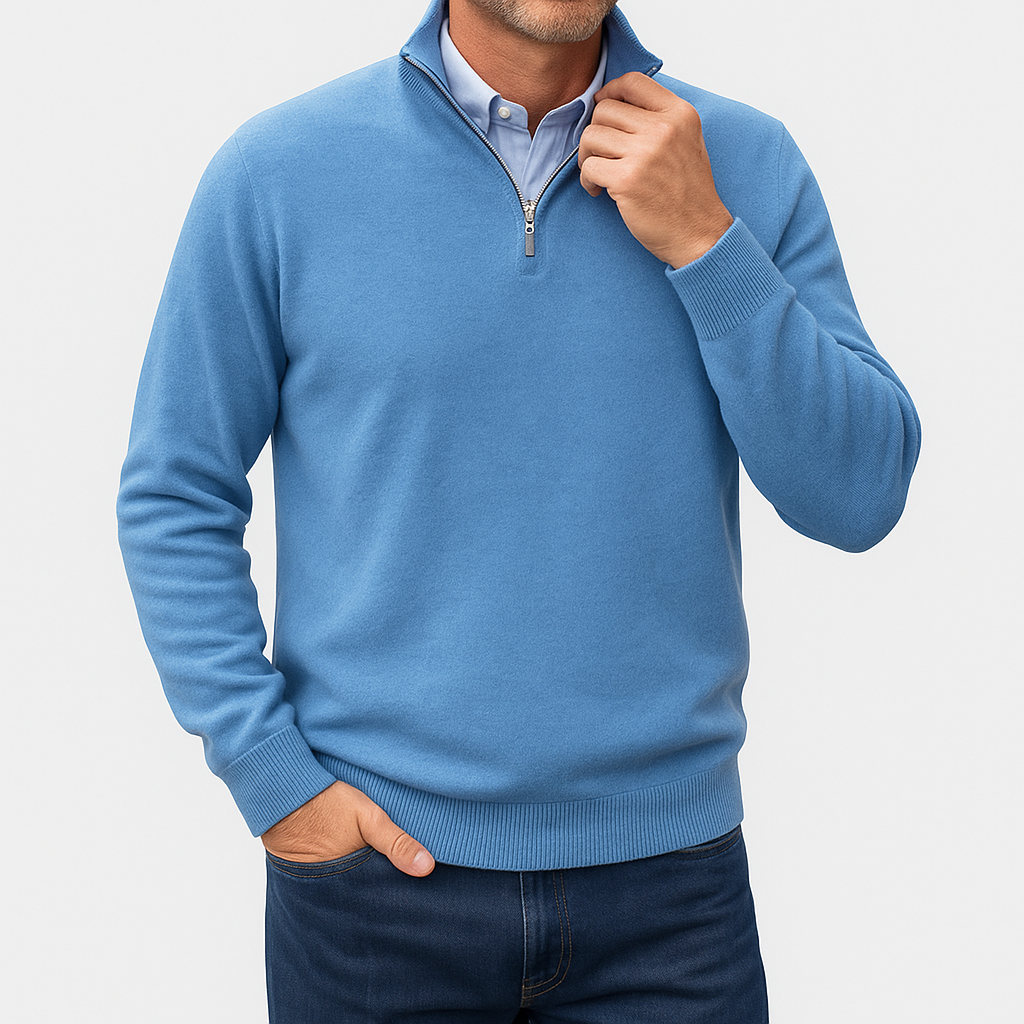 Sweater de Gola Alta - Malha Leve e Corte Slim