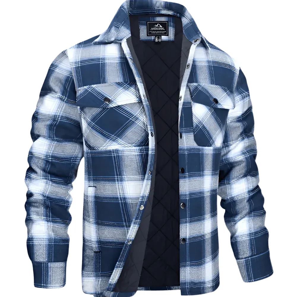 Camisa Jaqueta Acolchoada – Exterior em Xadrez e Calor Uniforme
