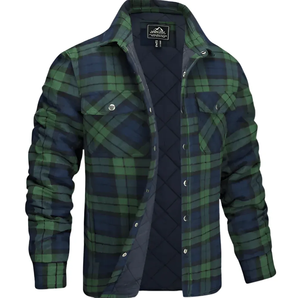 Camisa Jaqueta Acolchoada – Exterior em Xadrez e Calor Uniforme