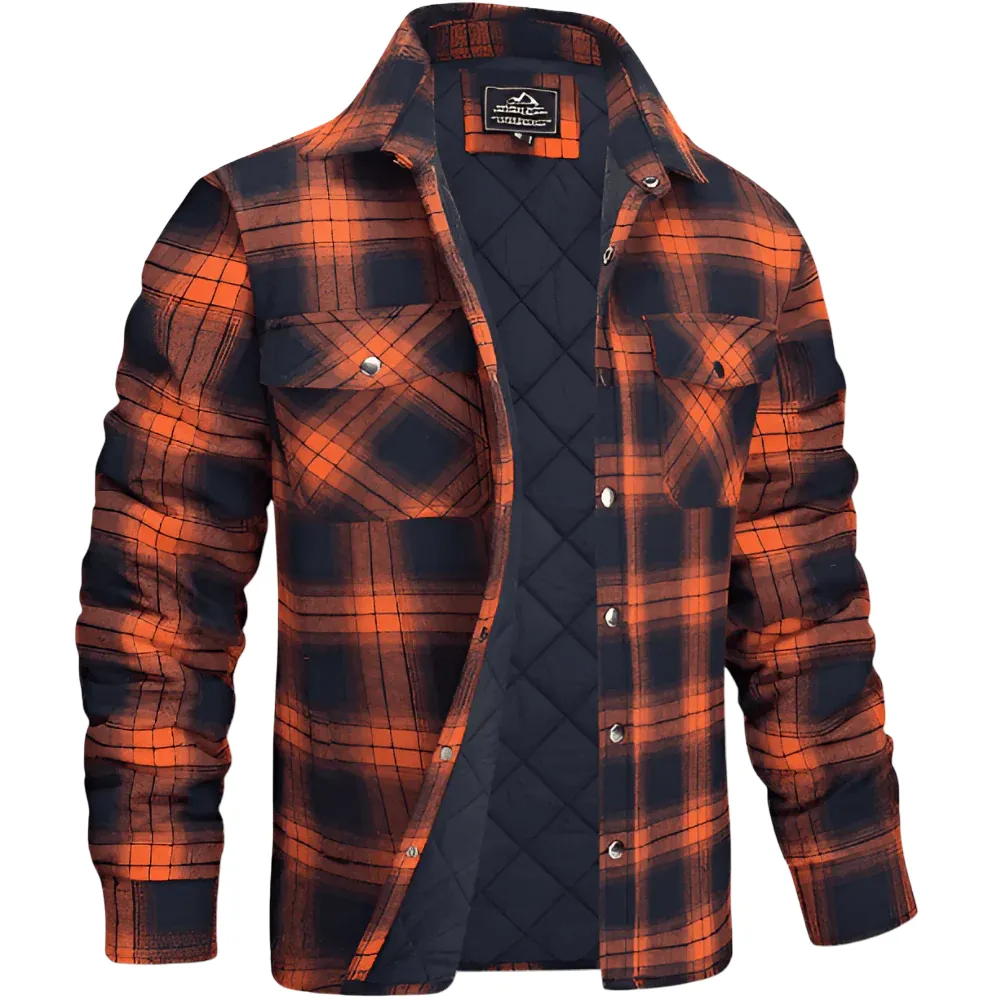 Camisa Jaqueta Acolchoada – Exterior em Xadrez e Calor Uniforme