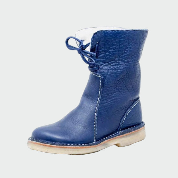 Botins de couro impermeáveis com forro de lã