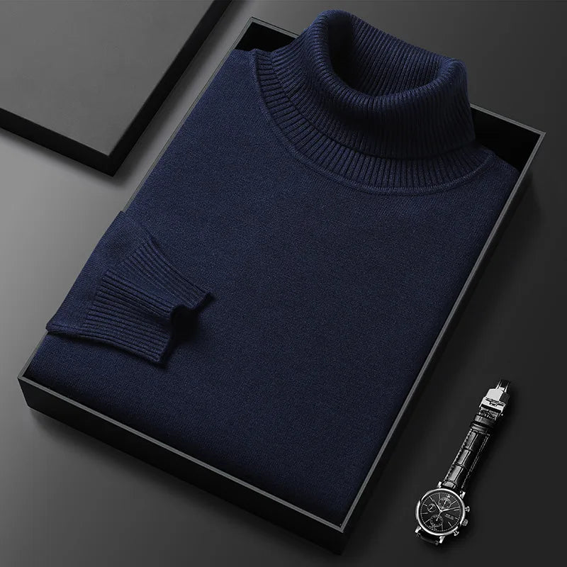 Henrique | Camisola Masculina De Gola Alta Em Caxemira De Luxo