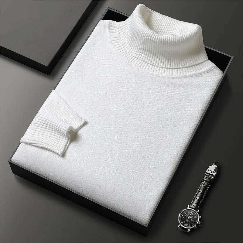 Henrique | Camisola Masculina De Gola Alta Em Caxemira De Luxo