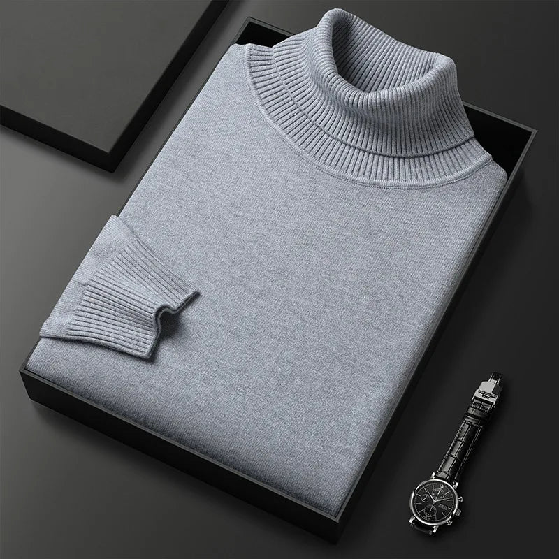 Henrique | Camisola Masculina De Gola Alta Em Caxemira De Luxo