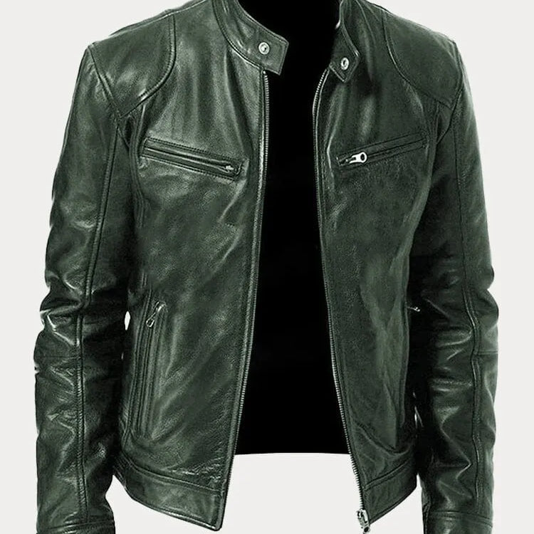 Victor - Jaqueta de Couro Casual: Estilo Atemporal e Conforto