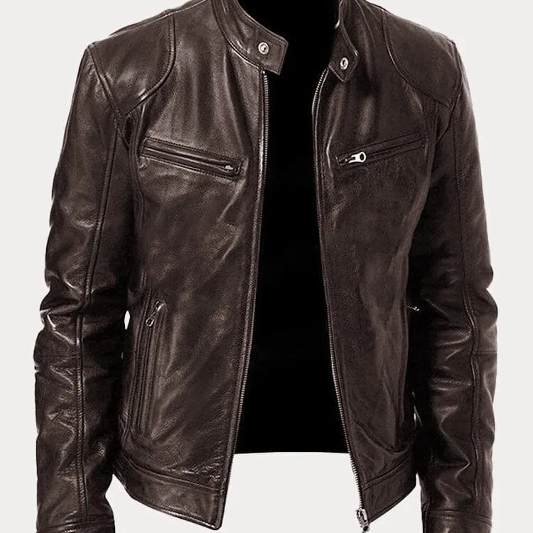 Victor - Jaqueta de Couro Casual: Estilo Atemporal e Conforto