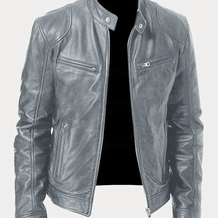 Victor - Jaqueta de Couro Casual: Estilo Atemporal e Conforto