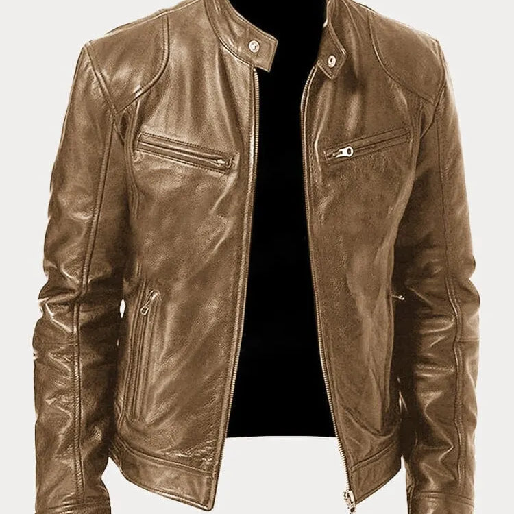 Victor - Jaqueta de Couro Casual: Estilo Atemporal e Conforto