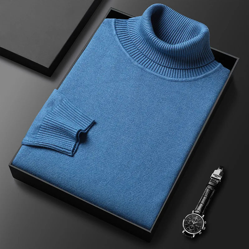 Henrique | Camisola Masculina De Gola Alta Em Caxemira De Luxo