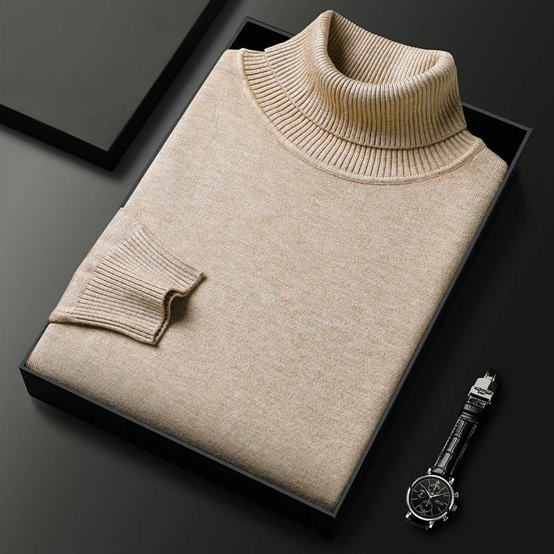 Henrique | Camisola Masculina De Gola Alta Em Caxemira De Luxo